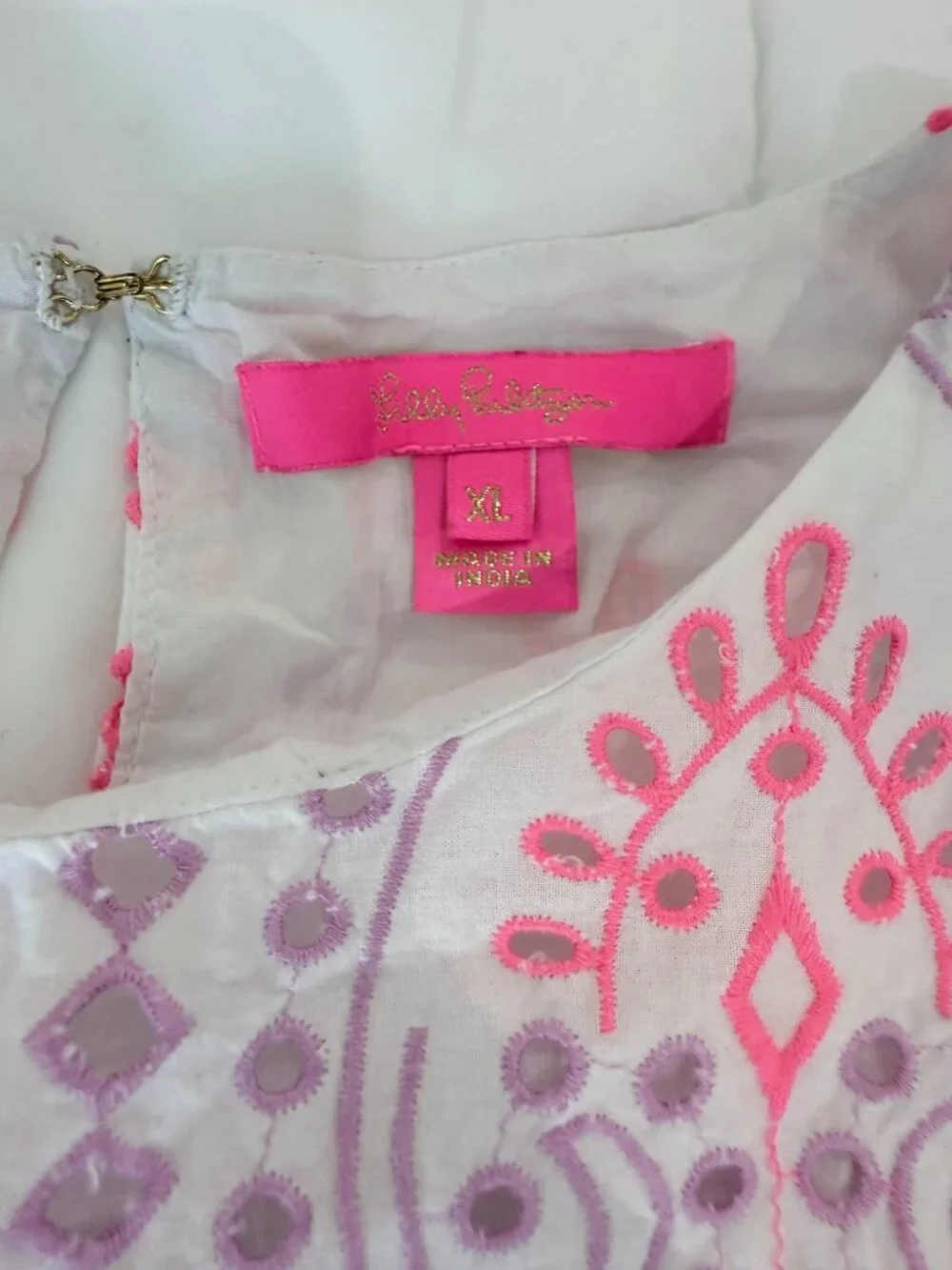 Lilly Pulitzer Pratt Eyelet Top Size XL Cotton